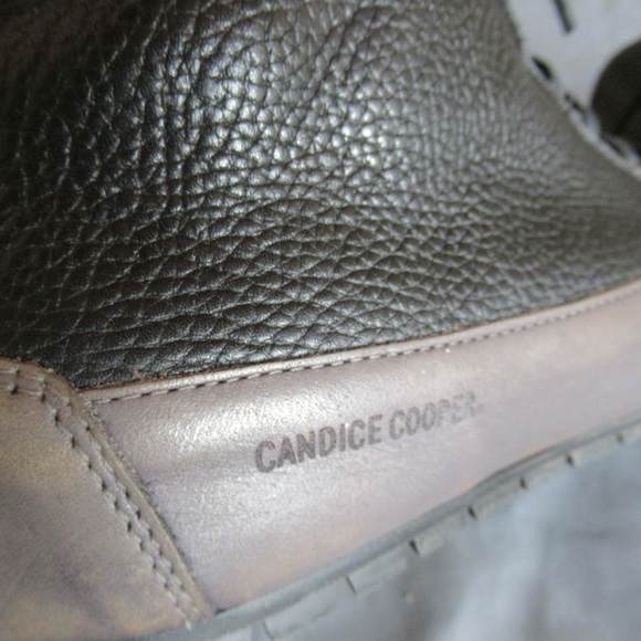 Candice Cooper Leather High Top Sneakers Womens 40 US 9.5 Brown Made In Italy - Picture 10 of 14